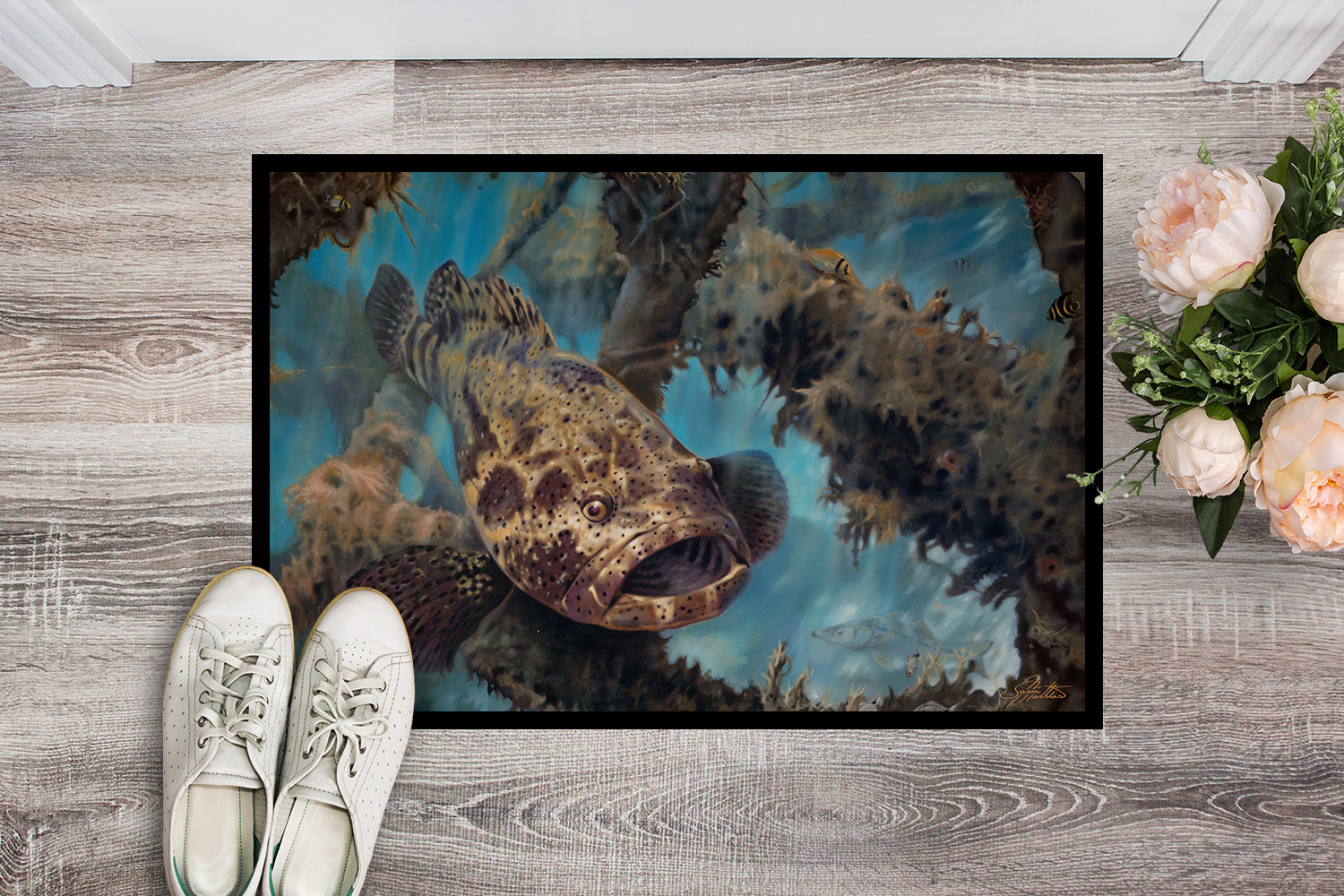 Golden Goliath Grouper Indoor or Outdoor Mat 18x27 JMA2003MAT - the-store.com