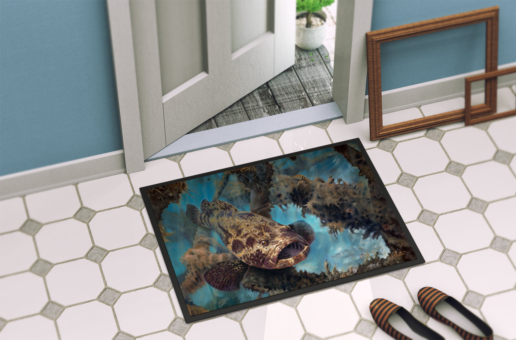 Golden Goliath Grouper Indoor or Outdoor Mat 18x27 JMA2003MAT - the-store.com