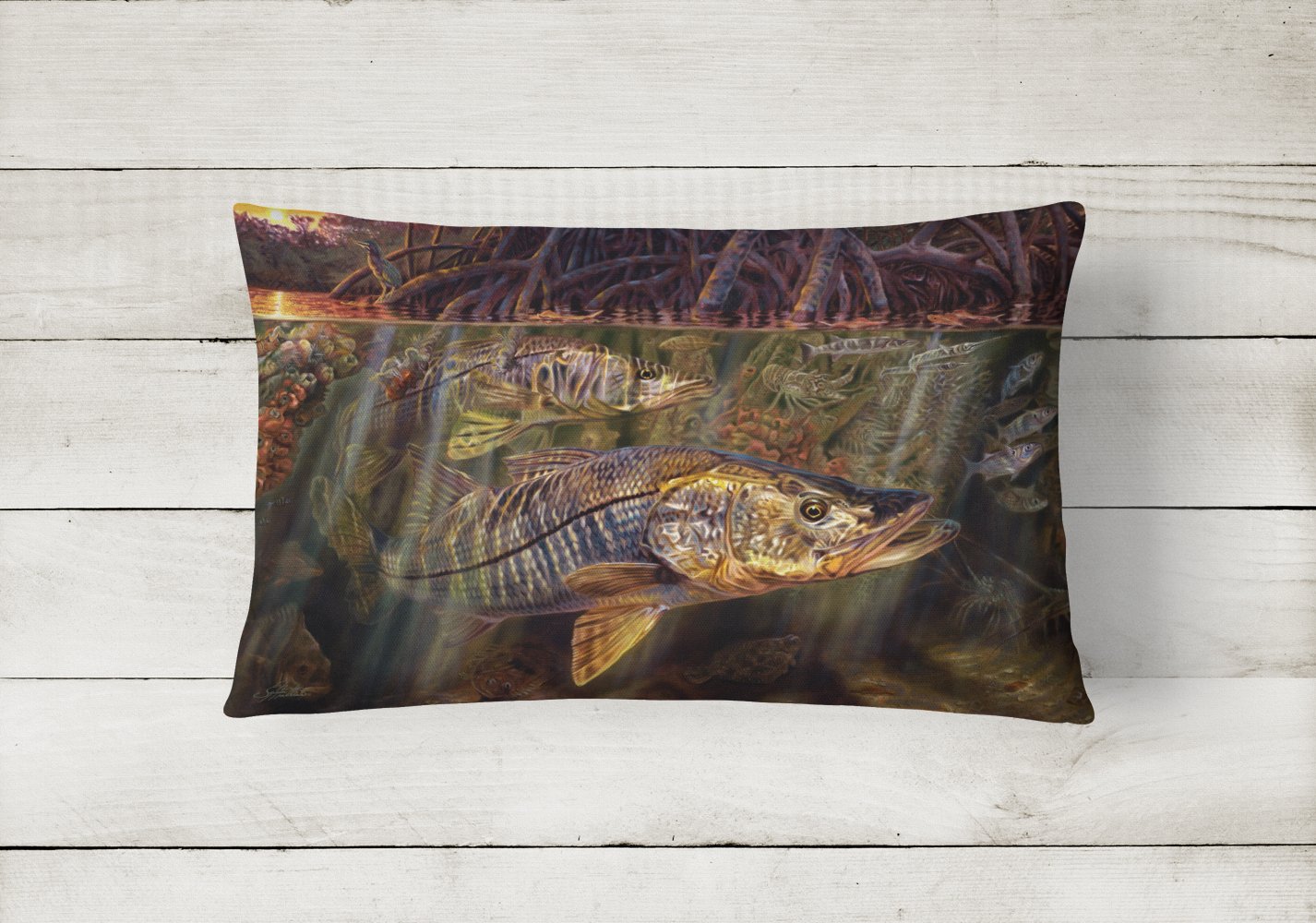 Grove Garden Snook Canvas Fabric Decorative Pillow JMA2004PW1216 by Caroline's Treasures