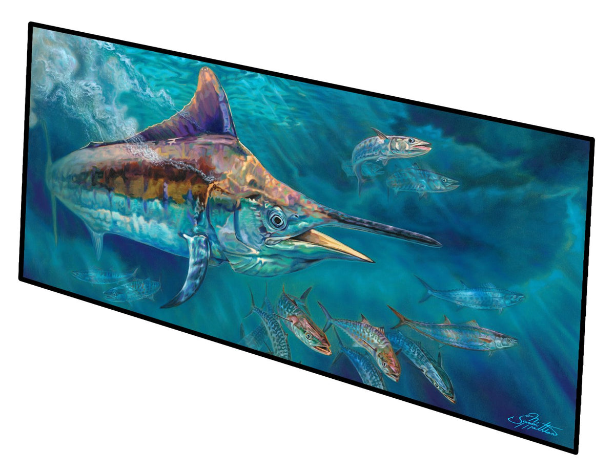 Liquid Metal Black Marlin Indoor or Outdoor Runner Mat 28x58 JMA2005HRM2858 by Caroline&#39;s Treasures