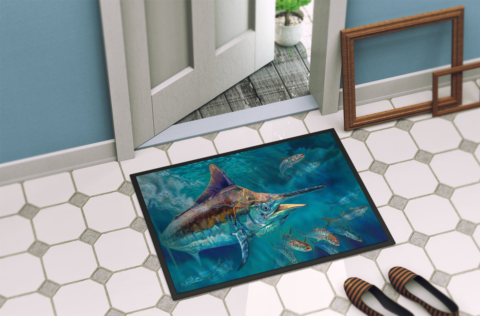 Liquid Metal Black Marlin Indoor or Outdoor Mat 18x27 JMA2005MAT - the-store.com