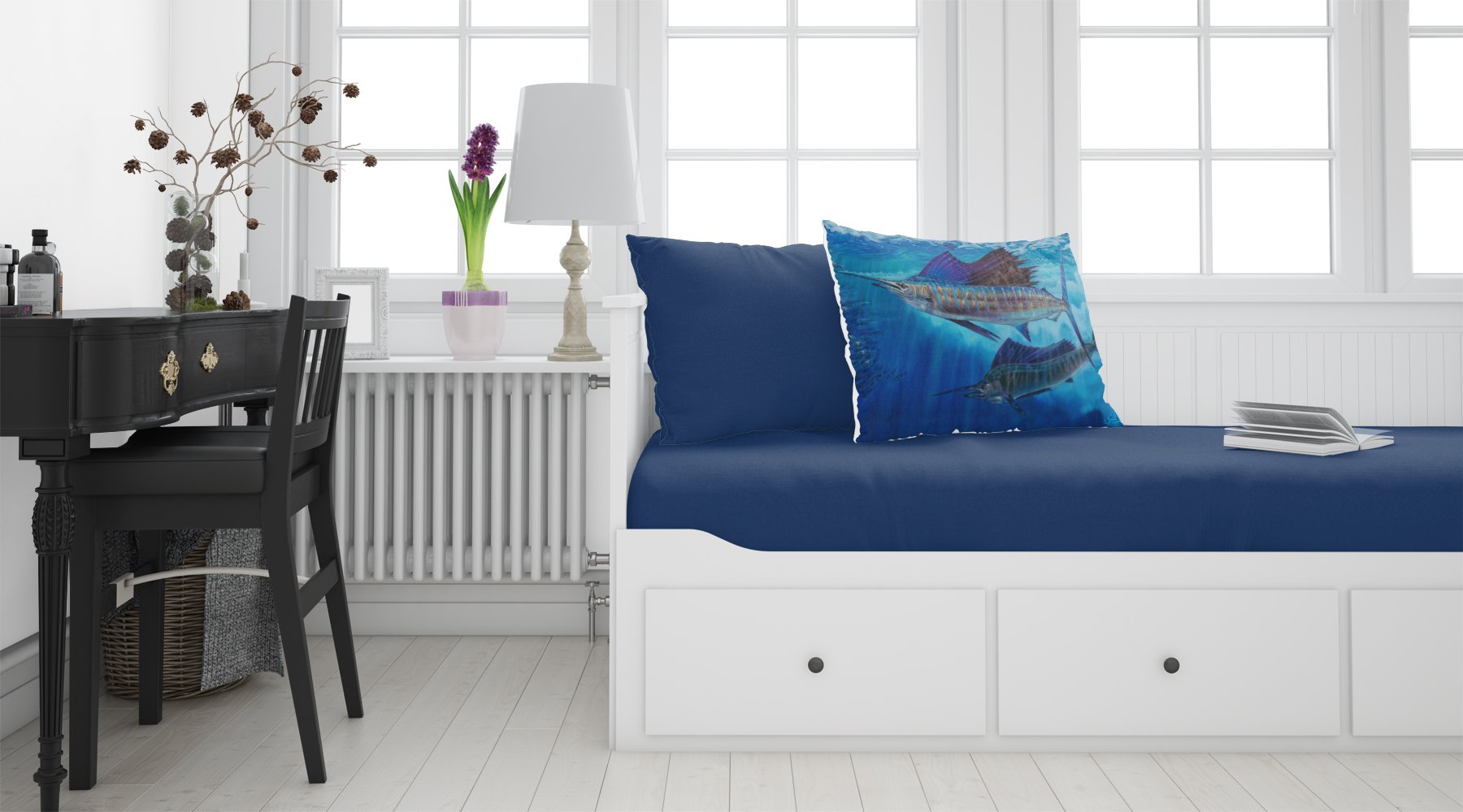 Wide Open Sailfish Fabric Standard Pillowcase JMA2011PILLOWCASE by Caroline's Treasures