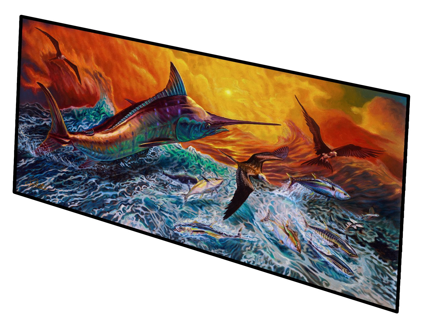 Reflective Chaos Blue Marlin Indoor or Outdoor Runner Mat 28x58 JMA2012HRM2858 by Caroline's Treasures