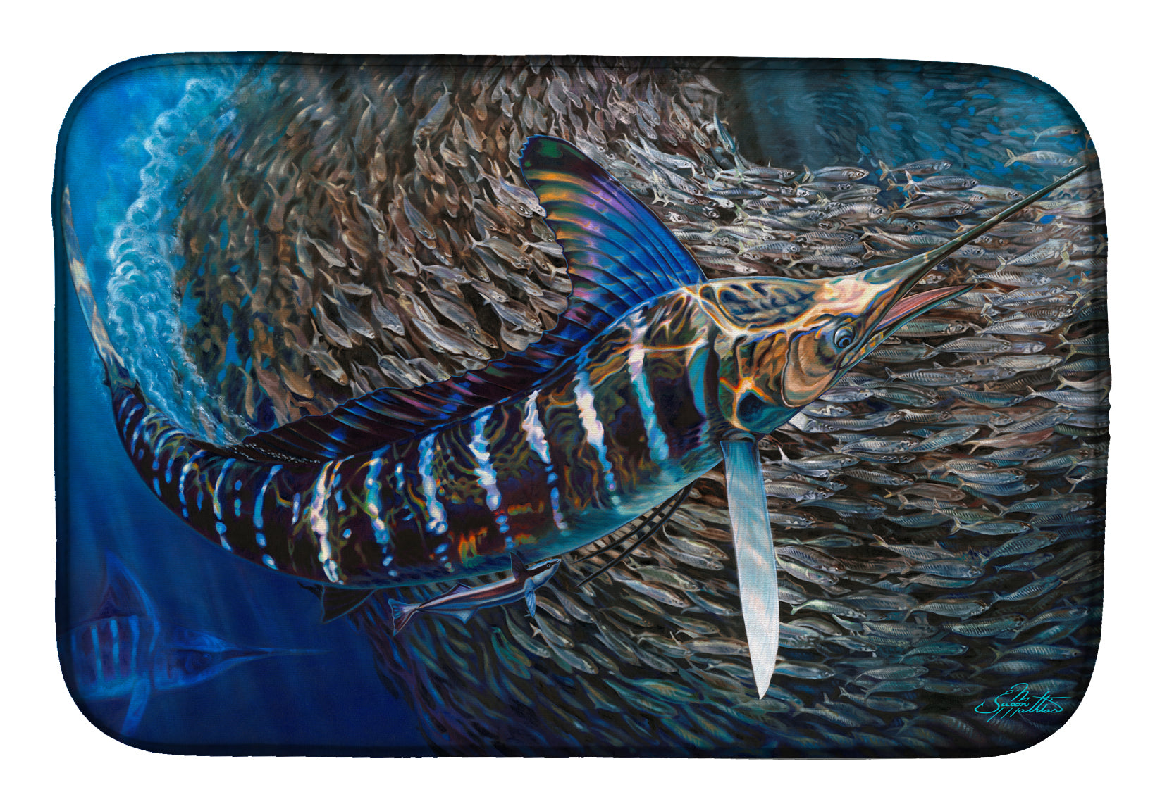 Striped Gem Striped Marlin Dish Drying Mat JMA2014DDM  the-store.com.