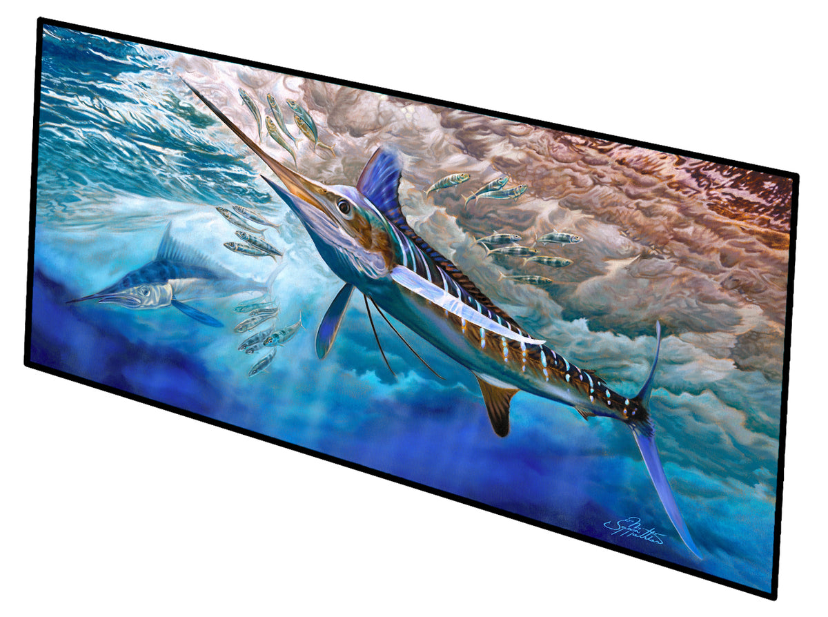 White Rabbit Blue Marlin Indoor or Outdoor Runner Mat 28x58 JMA2015HRM2858 - the-store.com