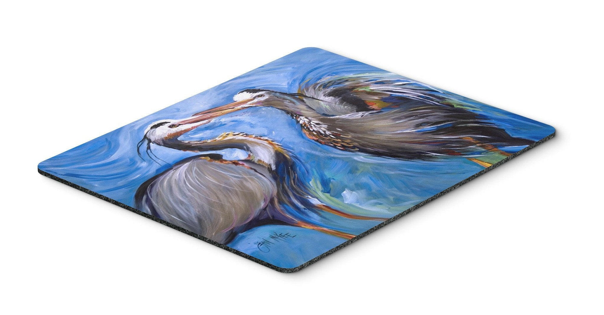 Blue Heron Love Mouse Pad, Hot Pad or Trivet JMK1011MP by Caroline's Treasures