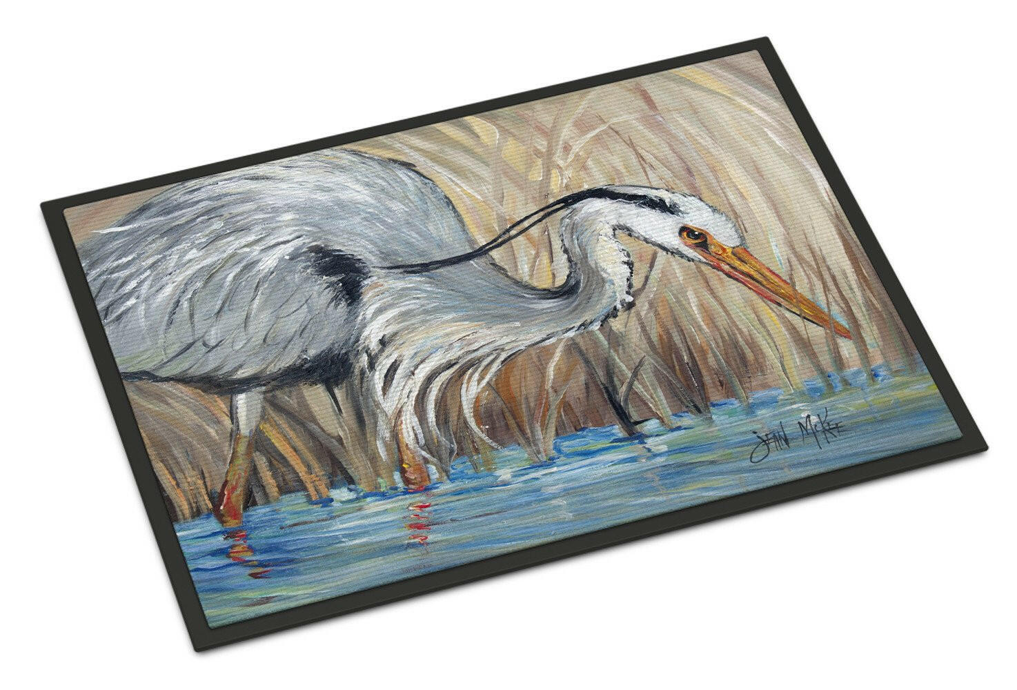 Blue Heron in the reeds Indoor or Outdoor Mat 18x27 JMK1013MAT - the-store.com