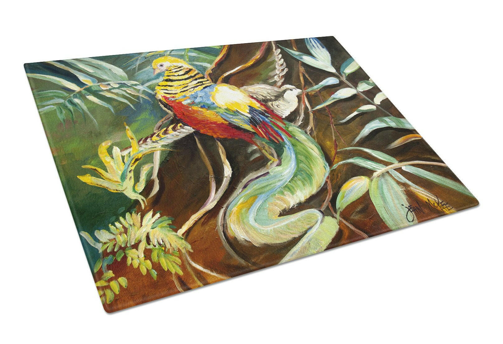 Mandarin Pheasant Glass Cutting Board Large JMK1014LCB by Caroline's Treasures