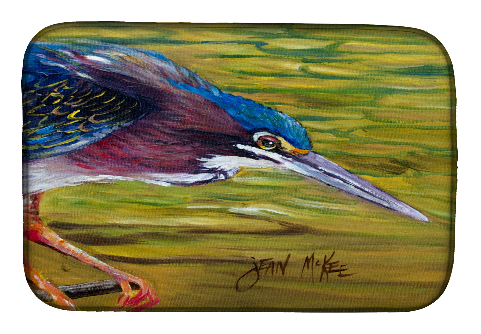 Green Heron Dish Drying Mat JMK1016DDM  the-store.com.