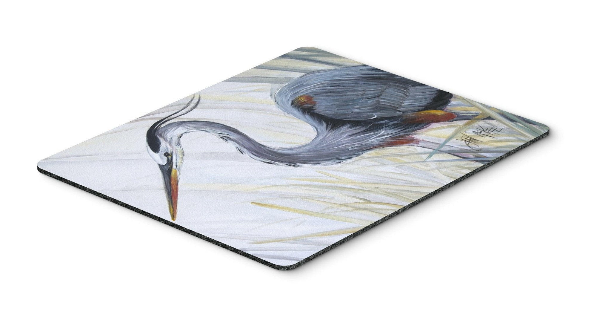 Blue Heron Frog hunting Mouse Pad, Hot Pad or Trivet JMK1017MP by Caroline's Treasures