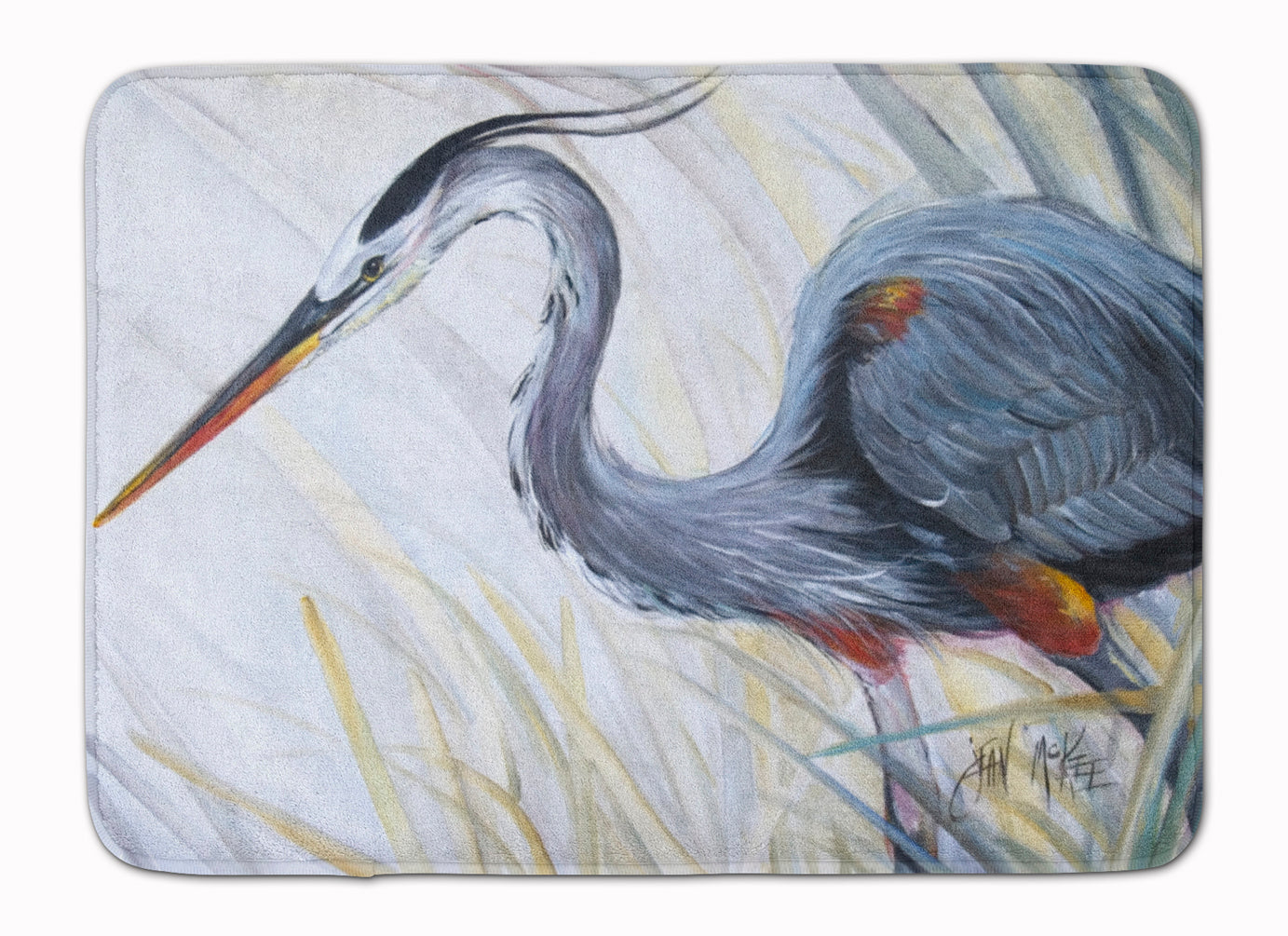 Blue Heron Frog hunting Machine Washable Memory Foam Mat JMK1017RUG - the-store.com