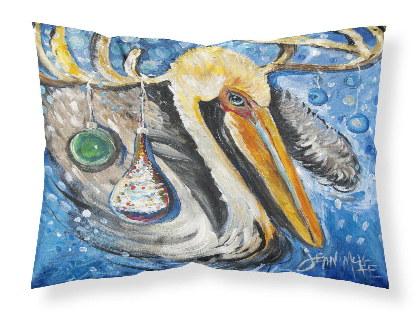 Pelican Dressed as a Reindeer Fabric Standard Pillowcase JMK1020PILLOWCASE by Caroline's Treasures