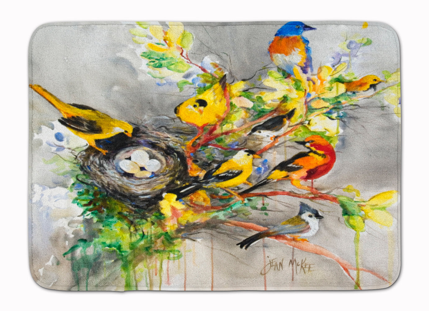 Spring Birds Machine Washable Memory Foam Mat JMK1024RUG - the-store.com