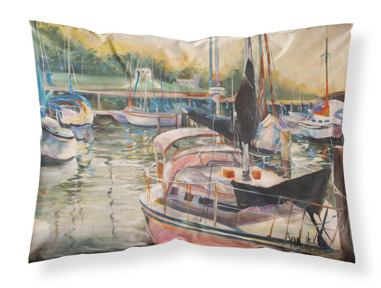 Black Sails Sailboat Fabric Standard Pillowcase JMK1032PILLOWCASE by Caroline's Treasures