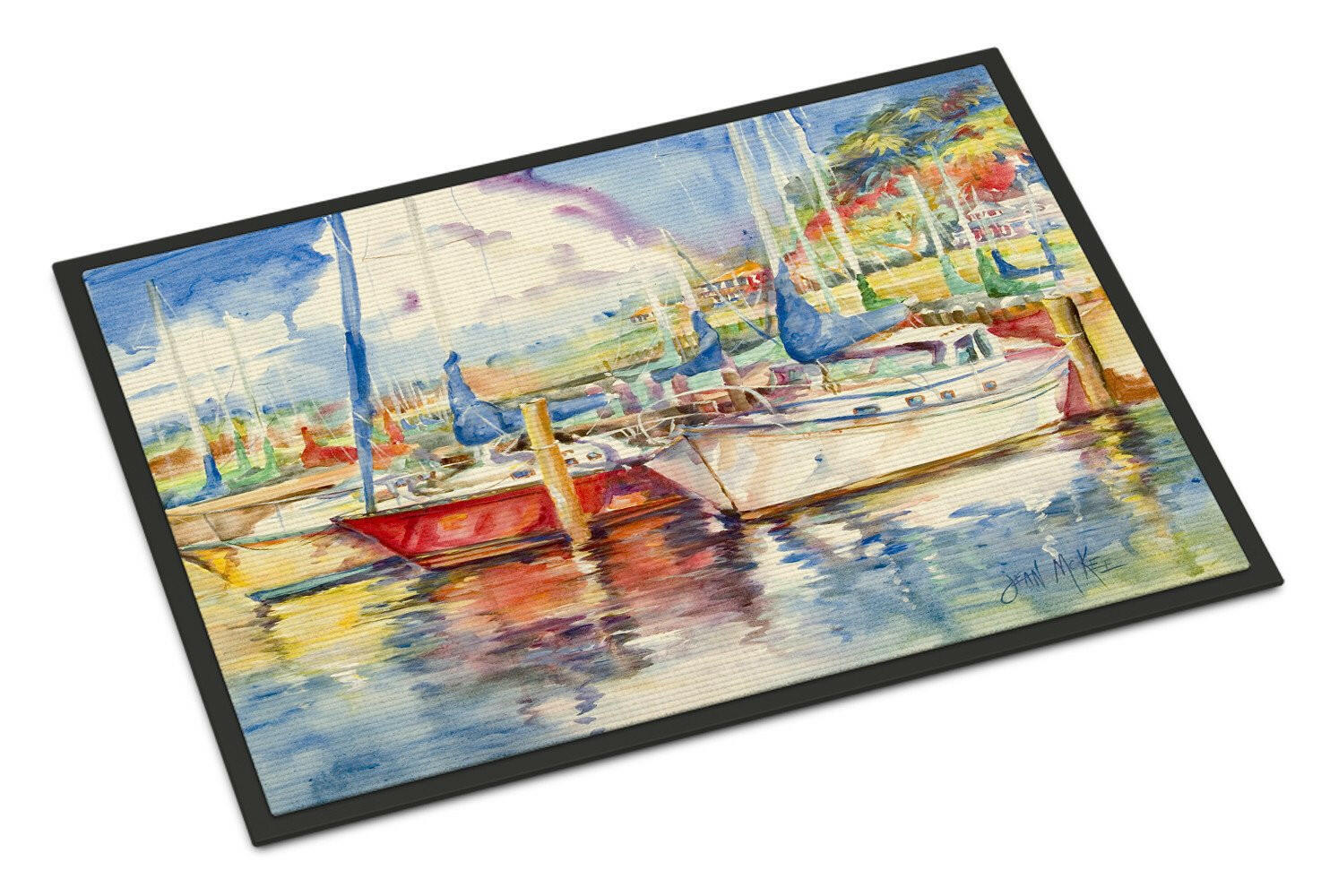 Three Boats Sailboats Indoor or Outdoor Mat 24x36 JMK1034JMAT - the-store.com