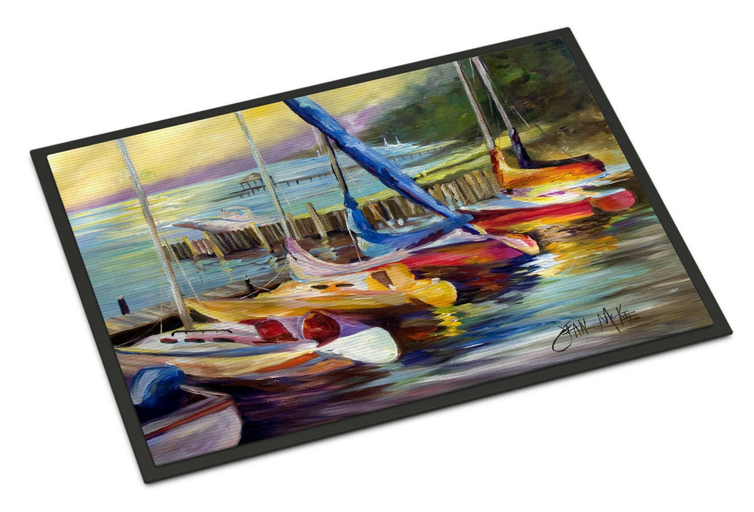 Sailboats at sunset Indoor or Outdoor Mat 24x36 JMK1036JMAT - the-store.com