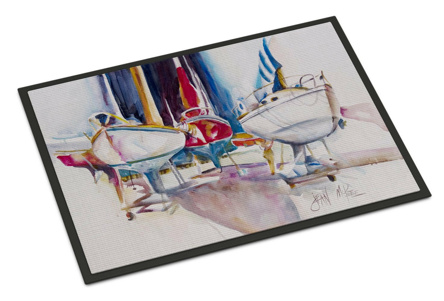 Sailboats in Dry Dock Indoor or Outdoor Mat 24x36 JMK1039JMAT - the-store.com