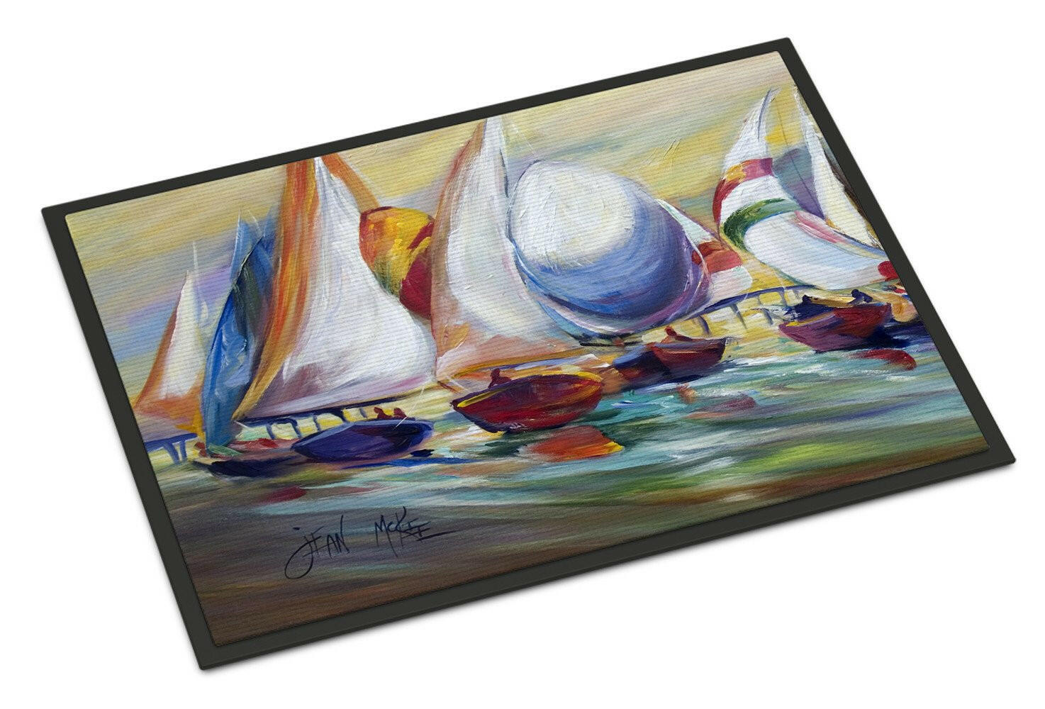 Sailboat Race in Dauphin Island Indoor or Outdoor Mat 18x27 JMK1040MAT - the-store.com