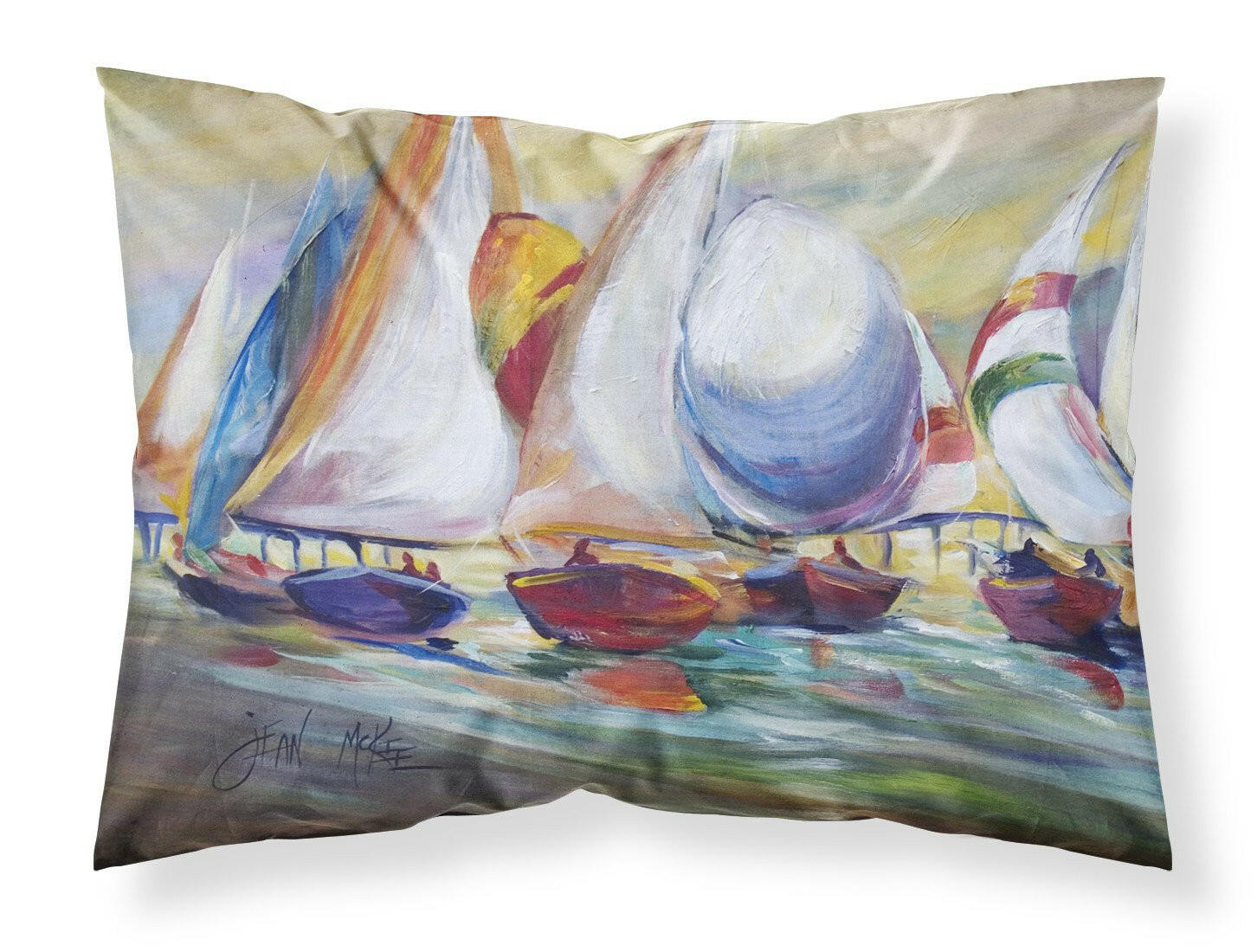 Sailboat Race in Dauphin Island Fabric Standard Pillowcase JMK1040PILLOWCASE by Caroline's Treasures