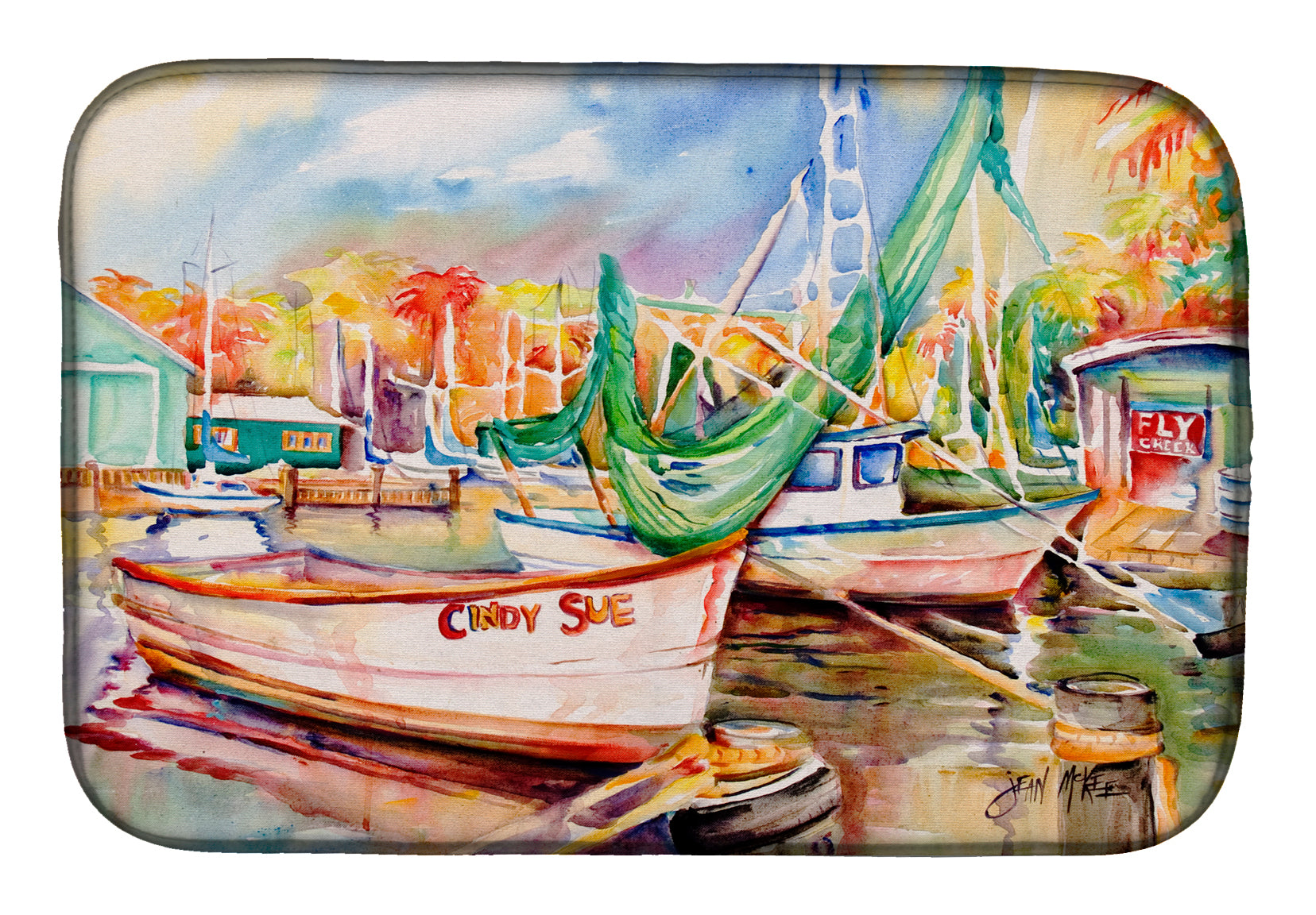 Sailboat Cindy Sue Dish Drying Mat JMK1041DDM  the-store.com.