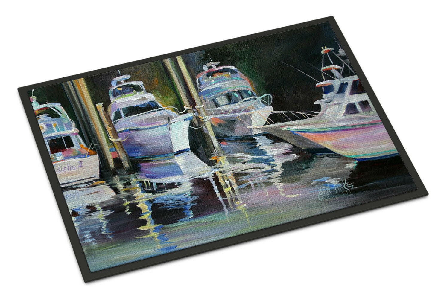 Deep Sea Fishing Boats Indoor or Outdoor Mat 24x36 JMK1048JMAT - the-store.com