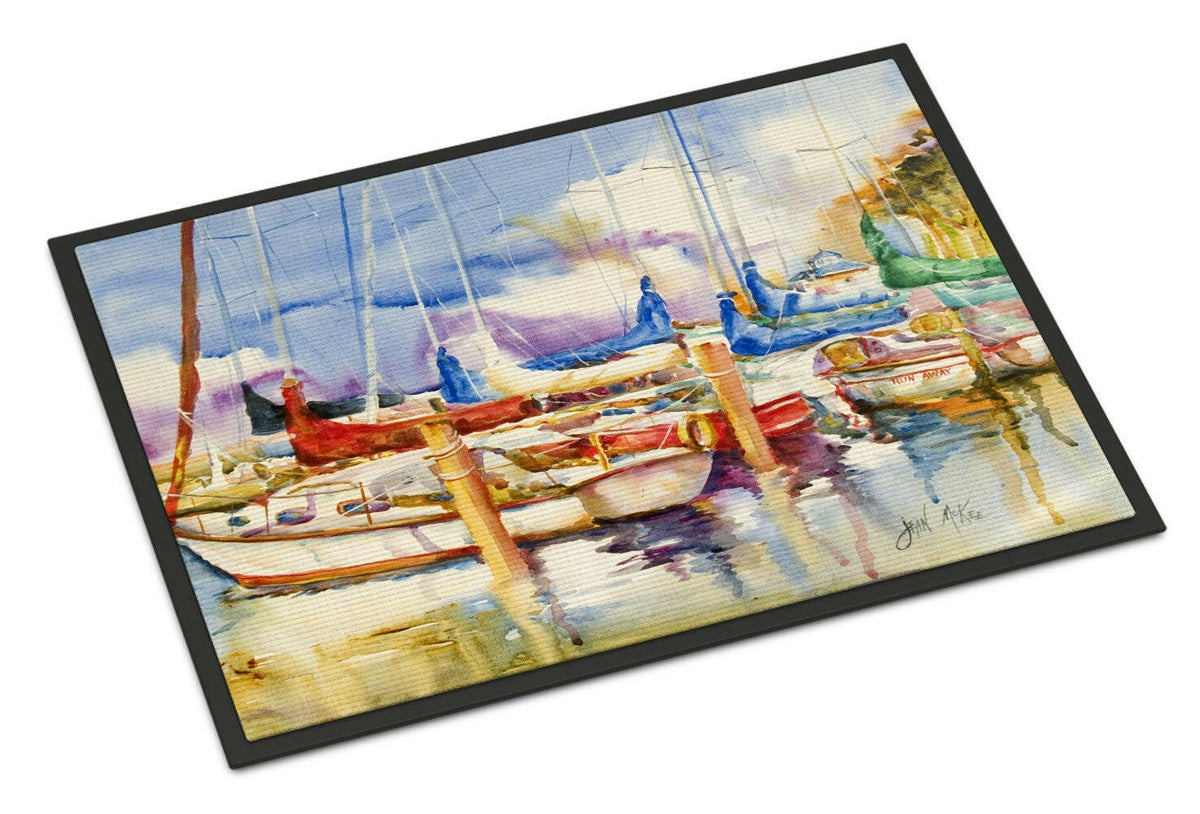 End Stall Sailboats Indoor or Outdoor Mat 18x27 JMK1049MAT - the-store.com