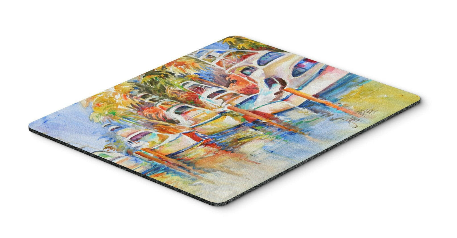 Deep Sea Fishing Boats at the Dock Mouse Pad, Hot Pad or Trivet JMK1052MP by Caroline's Treasures