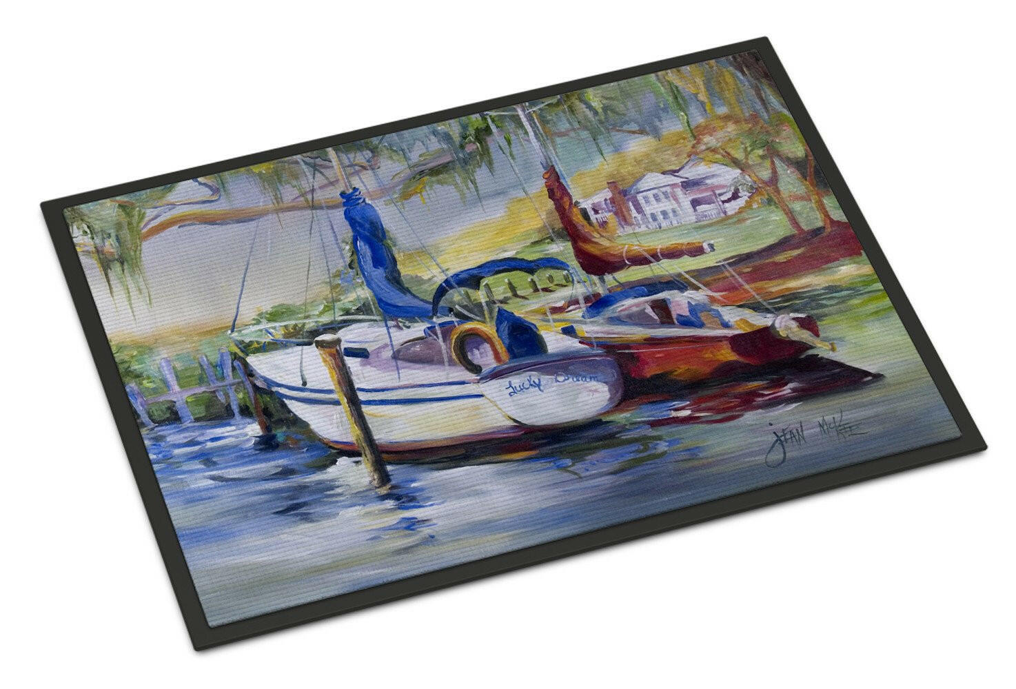 Lucky Dream Sailboat Indoor or Outdoor Mat 18x27 JMK1053MAT - the-store.com