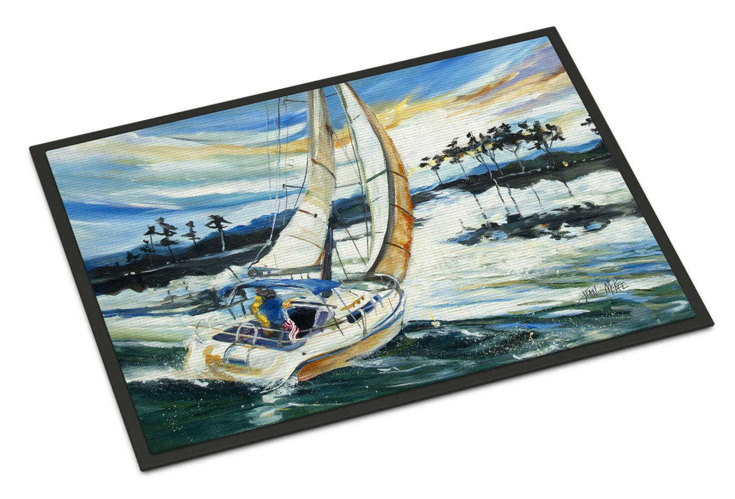 Sailboats on Lake Martin Indoor or Outdoor Mat 18x27 JMK1055MAT - the-store.com