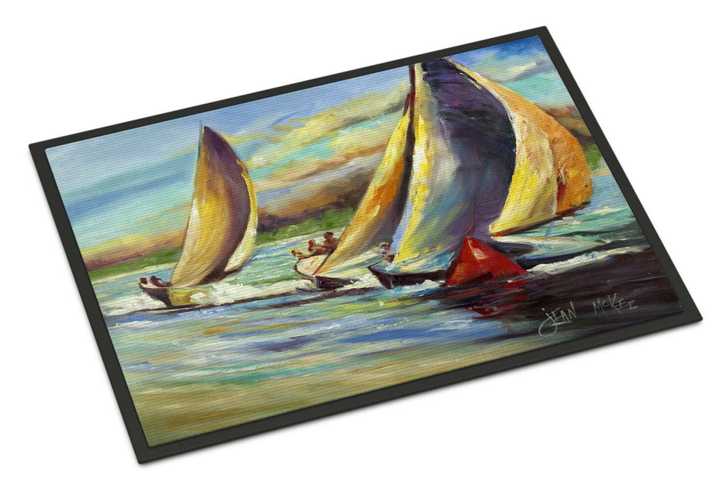 Knost Regatta Pass Christian Sailboats Indoor or Outdoor Mat 18x27 JMK1057MAT - the-store.com