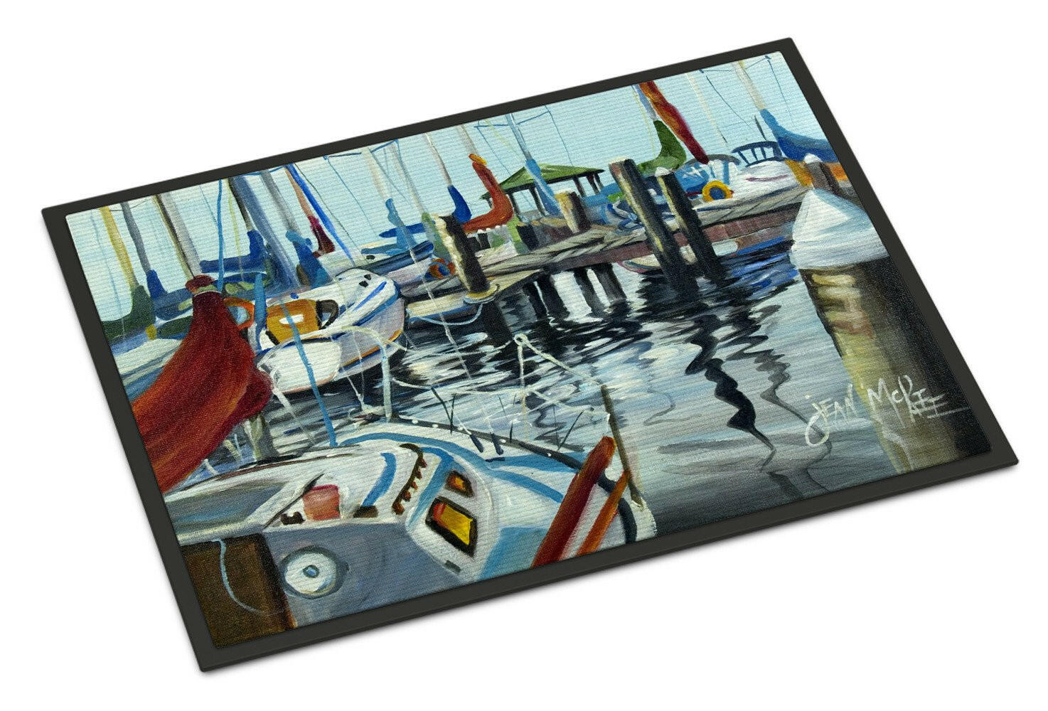 Orange Sail Sailboats Indoor or Outdoor Mat 24x36 JMK1065JMAT - the-store.com