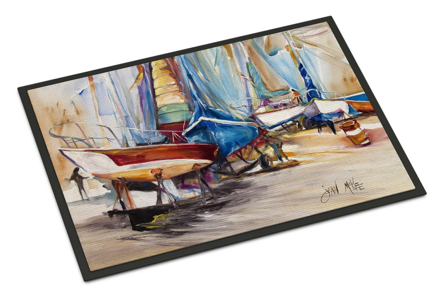 On the Hill Sailboats Indoor or Outdoor Mat 24x36 JMK1066JMAT - the-store.com