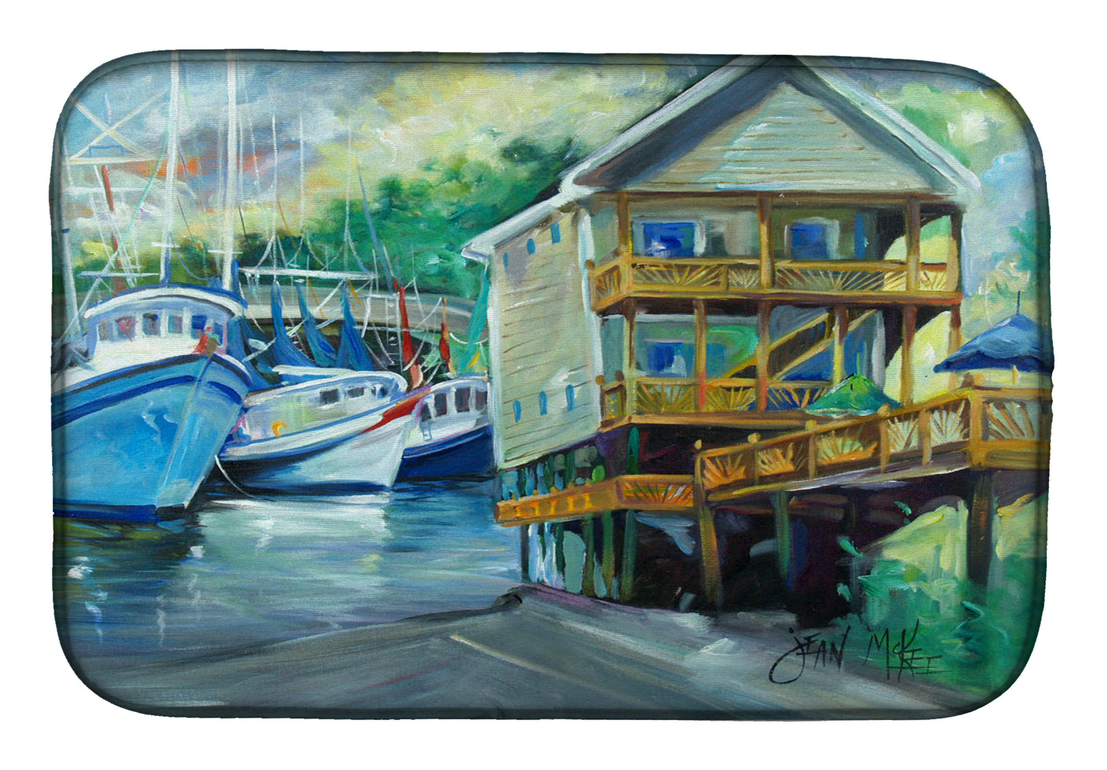 Ocean Springs Harbour Landing Dish Drying Mat JMK1069DDM  the-store.com.