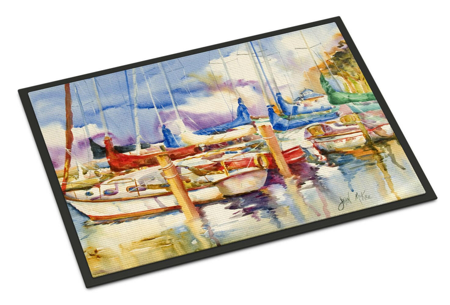 Run Away Sailboats Indoor or Outdoor Mat 24x36 JMK1072JMAT - the-store.com