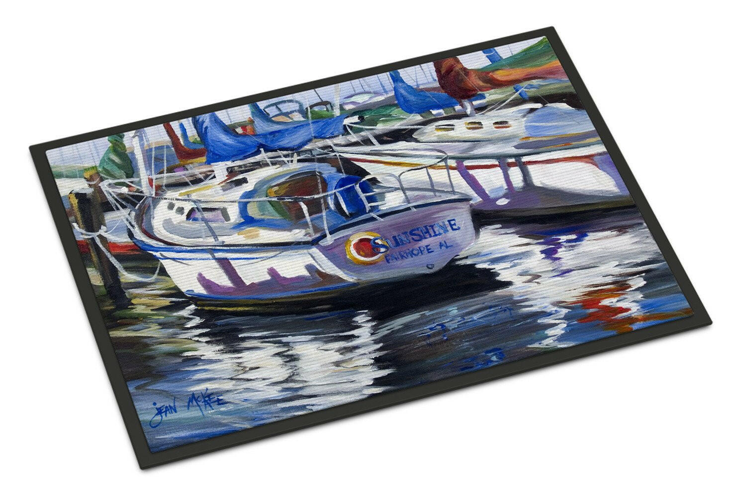 Sunshine Sailboat Indoor or Outdoor Mat 18x27 JMK1081MAT - the-store.com