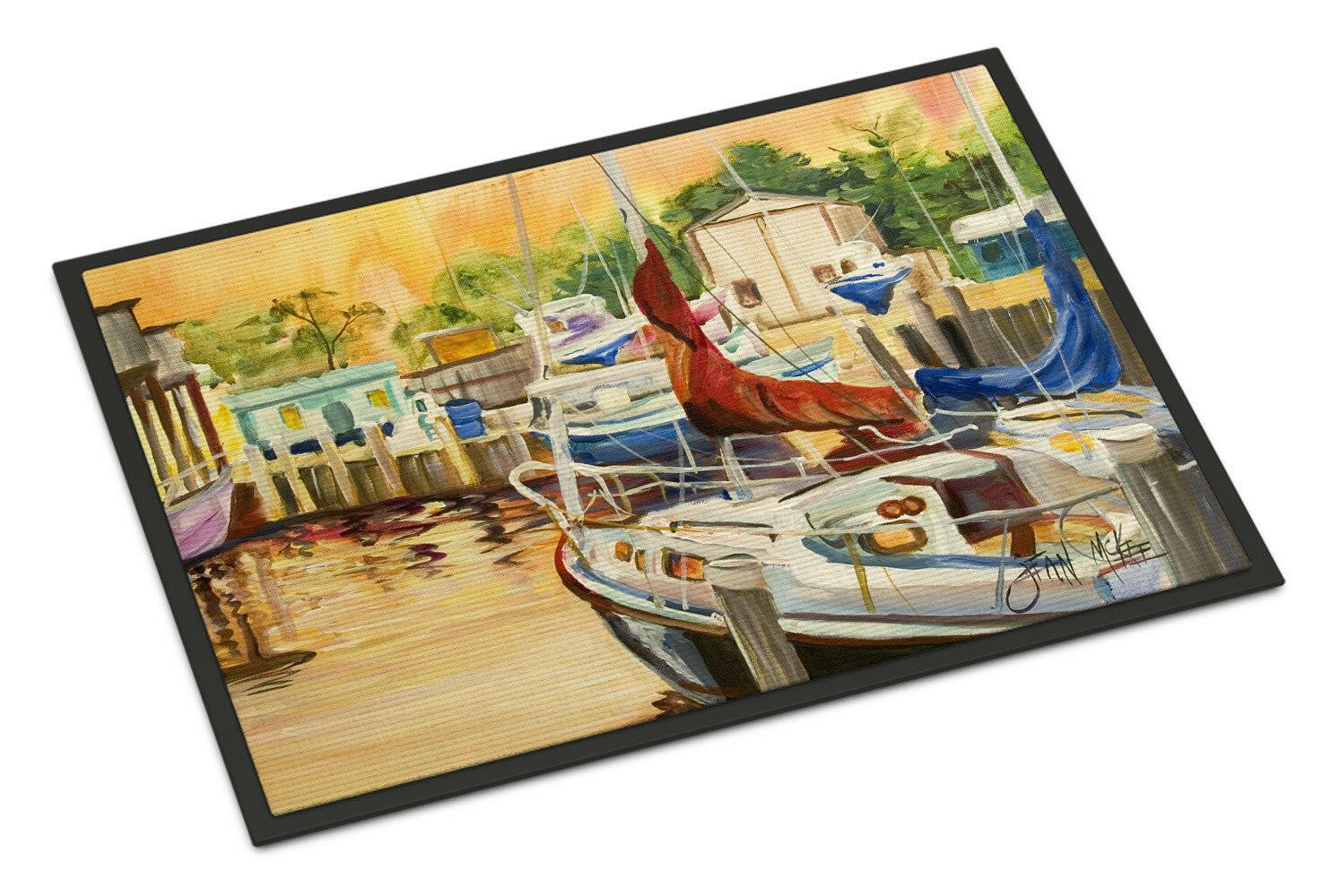 Sunset Bay Sailboat Indoor or Outdoor Mat 18x27 JMK1082MAT - the-store.com