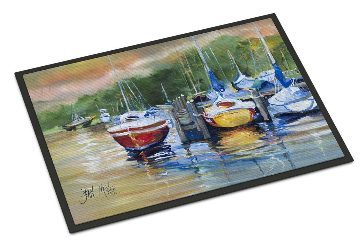 Up the Creek Sailboat Indoor or Outdoor Mat 18x27 JMK1086MAT - the-store.com