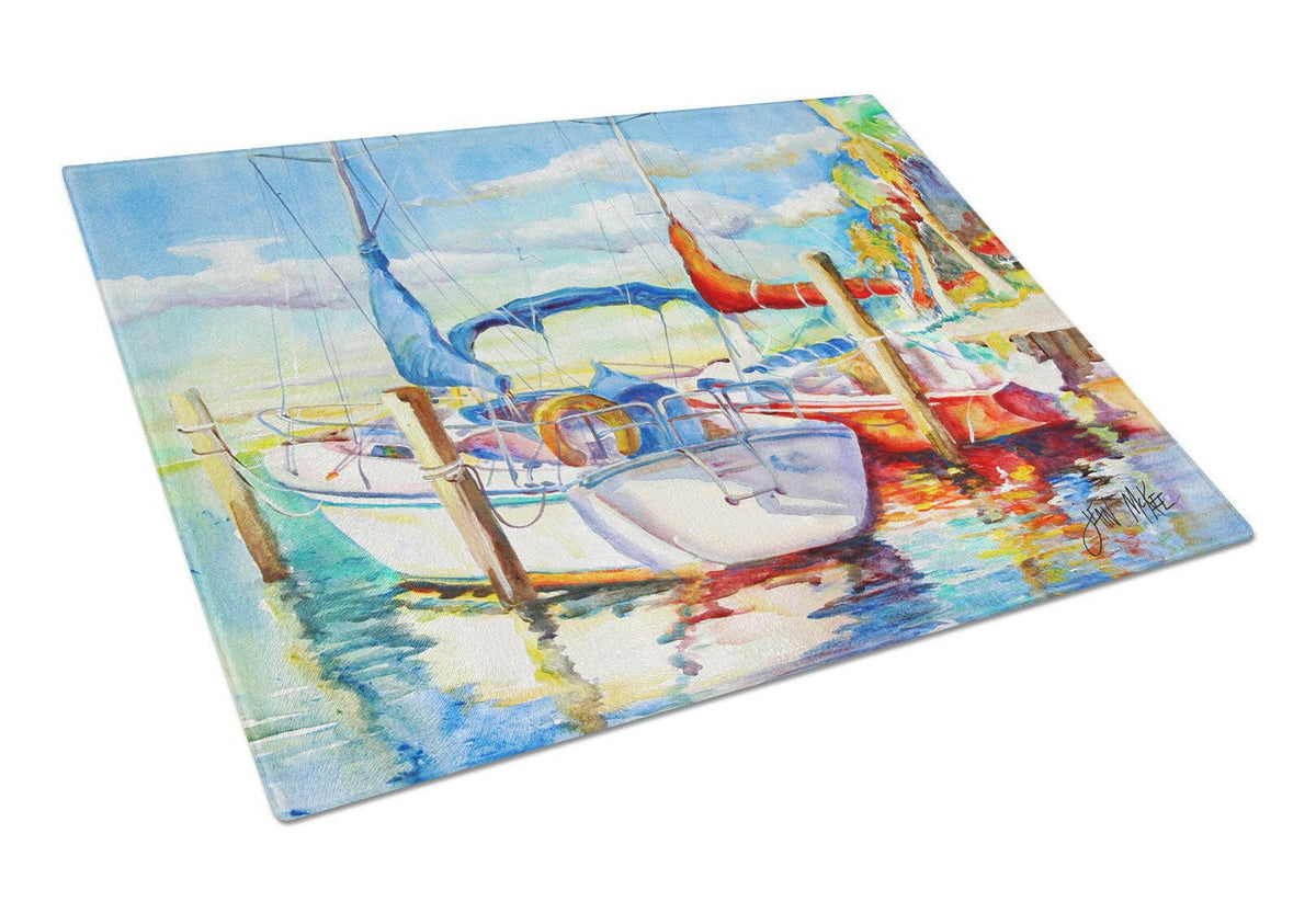 Towering Q Sailboat Glass Cutting Board Large JMK1088LCB by Caroline&#39;s Treasures