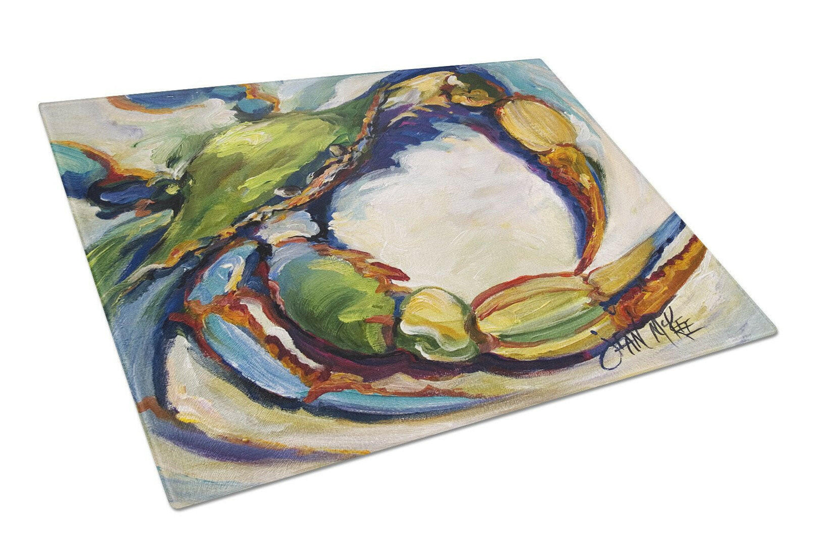 Blue Crab Glass Cutting Board Large JMK1091LCB by Caroline's Treasures