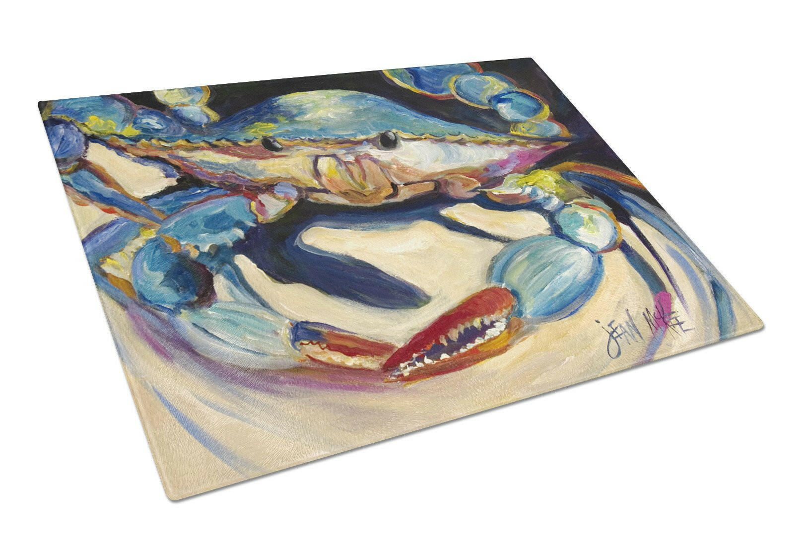 Blue Crab Glass Cutting Board Large JMK1094LCB by Caroline's Treasures