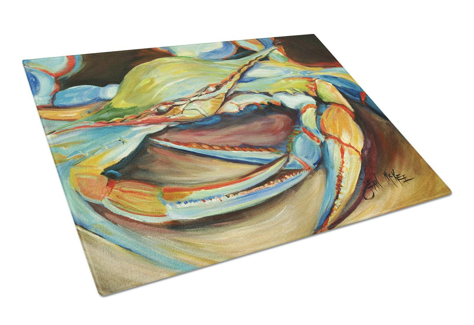 Blue Crab Glass Cutting Board Large JMK1096LCB by Caroline's Treasures