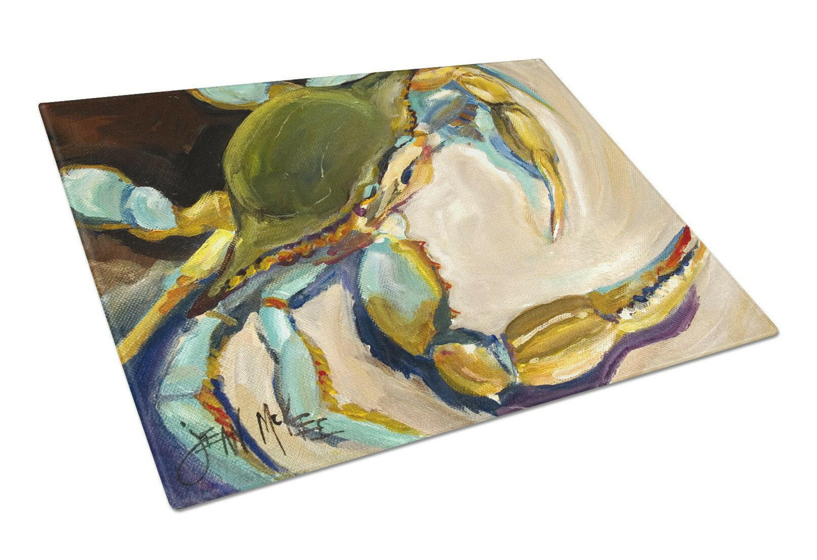 Blue Crab Glass Cutting Board Large JMK1098LCB by Caroline's Treasures