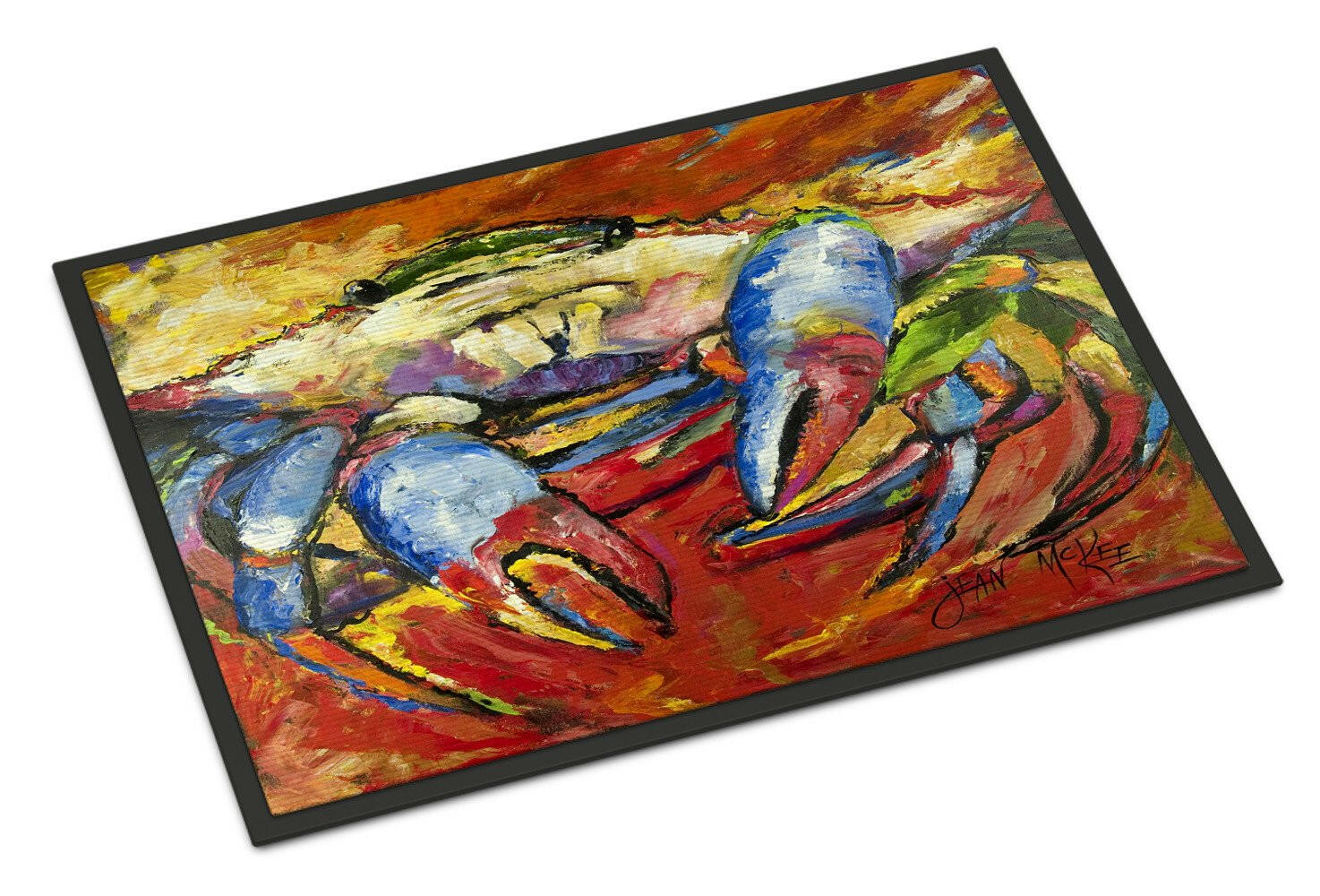 Blue Crab Red Indoor or Outdoor Mat 24x36 JMK1107JMAT - the-store.com