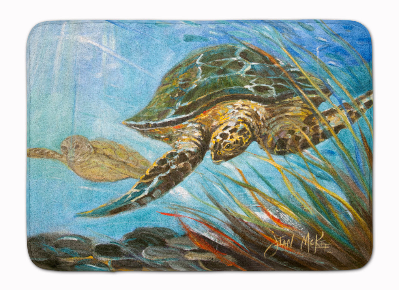 Loggerhead Sea Turtle Machine Washable Memory Foam Mat JMK1118RUG - the-store.com