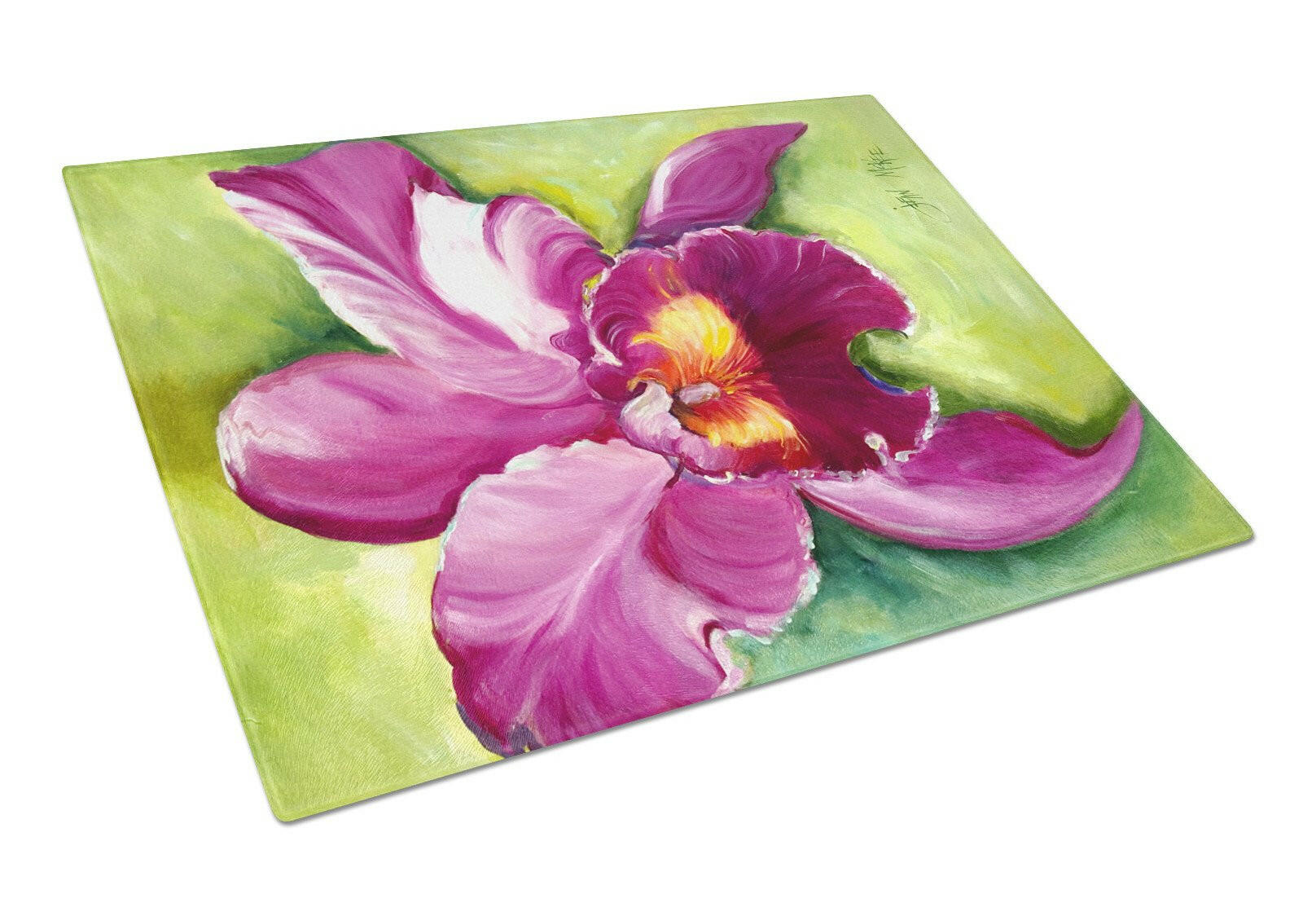 Orchid Glass Cutting Board Large JMK1120LCB by Caroline's Treasures