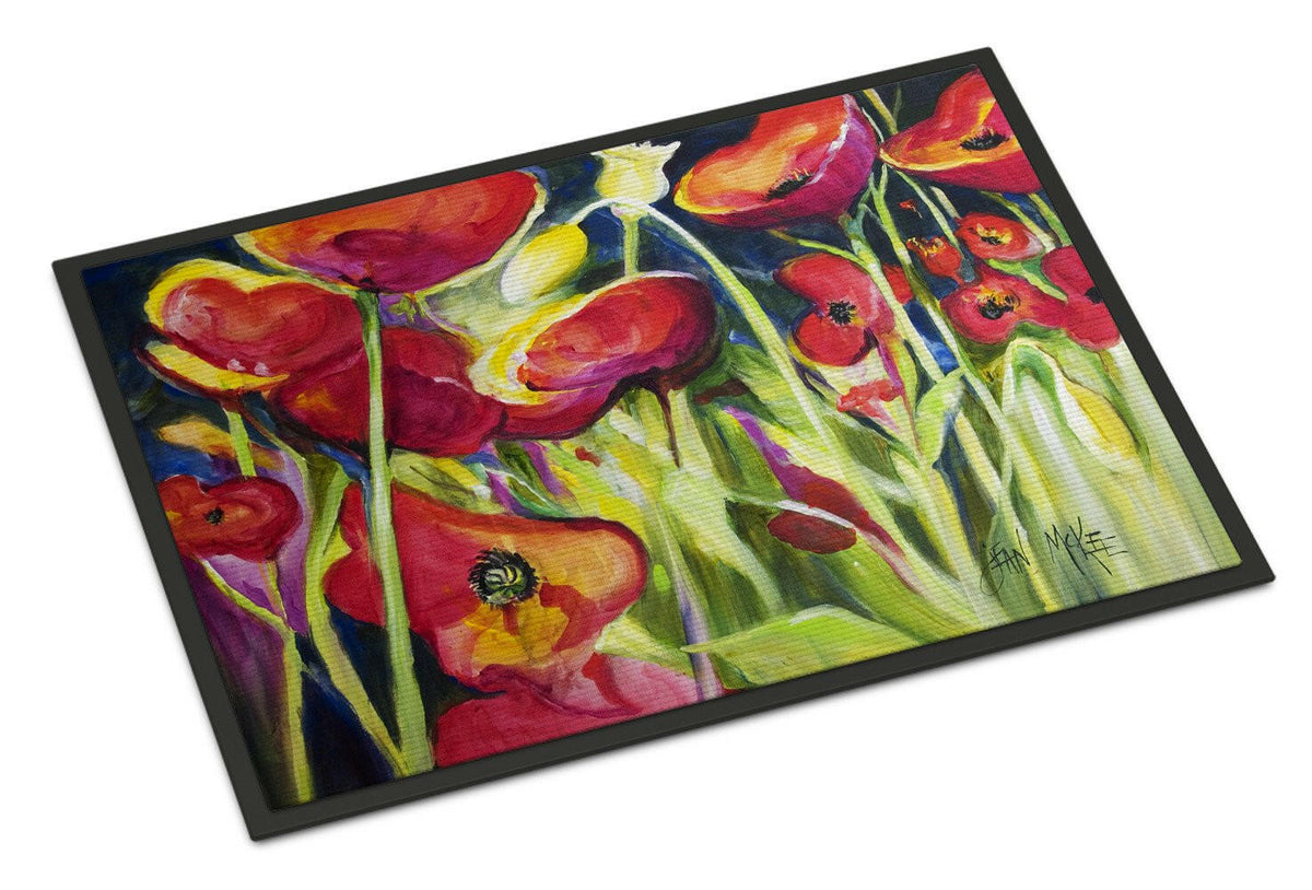 Red Poppies Indoor or Outdoor Mat 18x27 JMK1121MAT - the-store.com