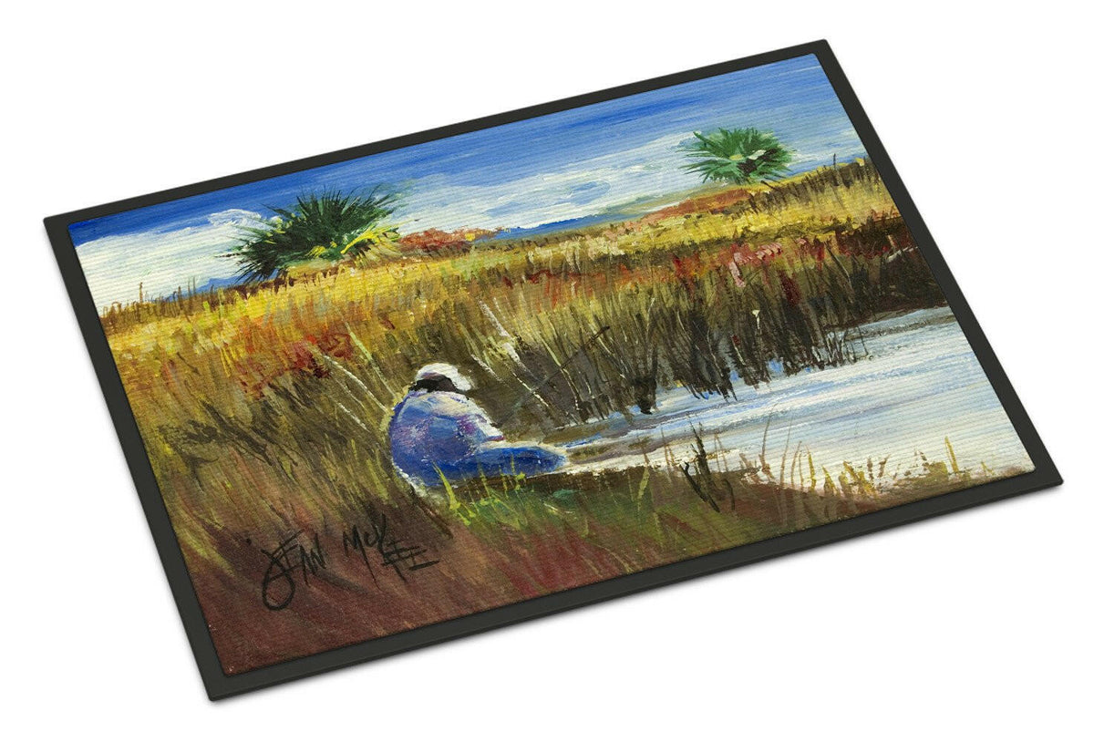 Fisherman on the Bank Indoor or Outdoor Mat 24x36 JMK1125JMAT - the-store.com