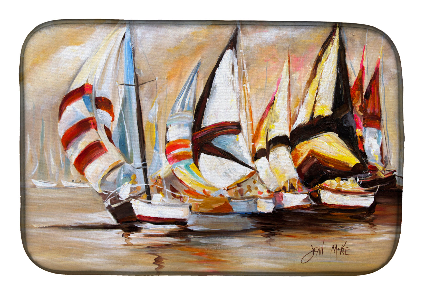 Boat Binge Sailboats Dish Drying Mat JMK1136DDM  the-store.com.