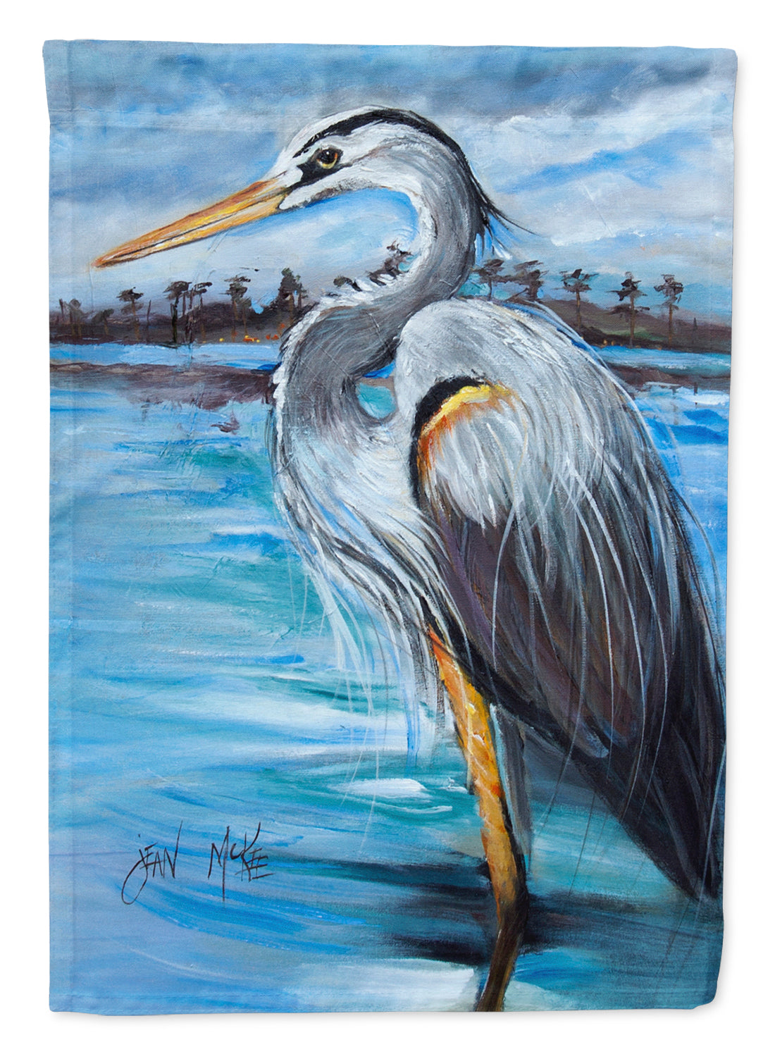 Blue Heron Gazing Flag Canvas House Size JMK1148CHF  the-store.com.