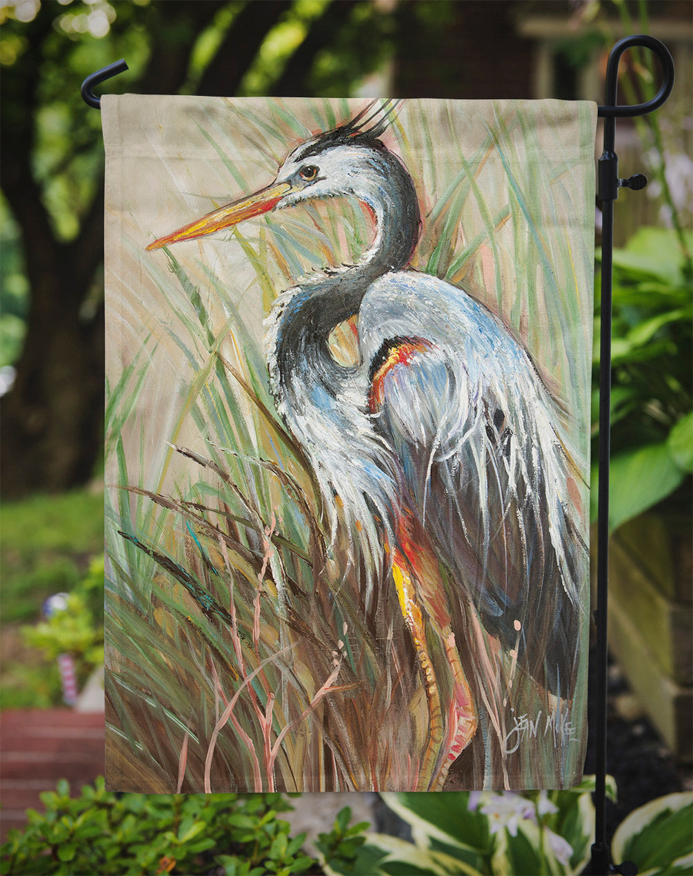 Blue Heron Gazing West Flag Garden Size JMK1149GF  the-store.com.